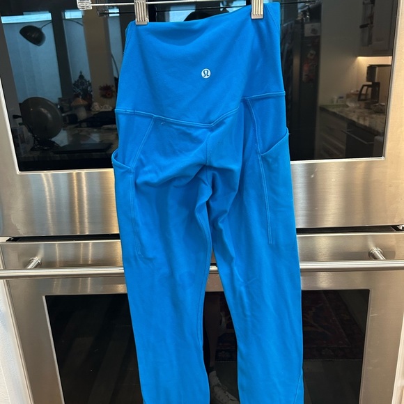 Authentic Lululemon Athletica Blue leggings, size 2. Has stains. - Picture 7 of 10